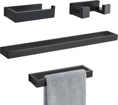 Lairuier Bathroom Hardware Accessories Set, Matte Black 4-Piece Bathroom - $67.93