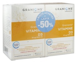 Granions Vitamin D3 Pack of 2 x 60 Vegetable Capsules - £55.94 GBP
