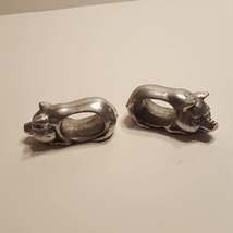Shafford 2 napkins metal ring holders pig piggy shape - $10.00