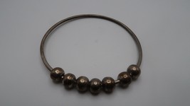 Vintage Sterling Silver Jingle Jangle Bead Bracelet 2.75&quot; - £27.37 GBP