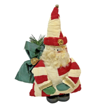 Vintage Handmade Quilted Plush Santa Claus Christmas Decoration Figure 12&quot; - £13.52 GBP