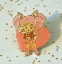 Chibimoon Chibiusa Rini heart Sailor Moon pin vintage Bandai Japan brooch TKTAT - £15.56 GBP