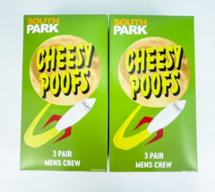 South Park Cheesy Poofs 3 Pair Mens Crew Socks Fits Sock Size 10 to 13 L... - $21.24