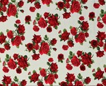 Cotton Tossed Roses Vinatge Floral Flowers Cream Fabric Print by Yard D3... - $15.95