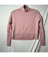 Aritzia Wilfred Cropped Merino Wool Funnel Neck Sweater Pink S - $44.68