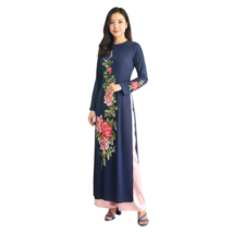 NWOT Women's Blue Embroidered Vietnamese Ao Dai Size 6 - $27.00