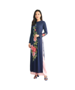 NWOT Women's Blue Embroidered Vietnamese Ao Dai Size 6 - $27.00