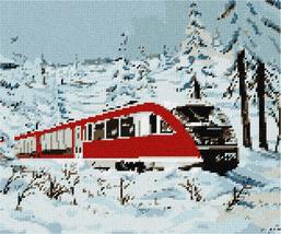 Pepita Needlepoint Canvas: Train Snow Watercolor, 12&quot; x 10&quot; - $86.00+