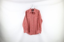 Vintage 70s Streetwear Mens Medium Western Rodeo Pearl Snap Button Shirt Plaid - £39.52 GBP