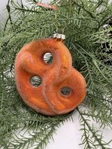 Ashland Glass Pretzel Christmas Ornament Glitter Food Theme NWT 5” - $13.53