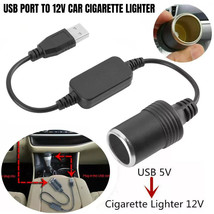 5V USB Male To Female 12V Socket Car Cigarette Lighter Converter Adapter... - $8.90