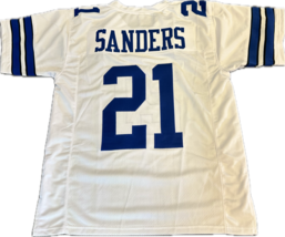  New Custom Stitched Deion Sanders #21 White Jersey - £47.84 GBP