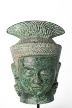 Antique Khmer Style Bronze Lakshmi or Devi/Divine Head - 24cm/10&quot; - £401.18 GBP