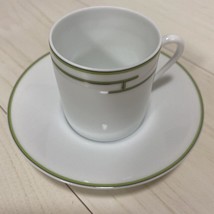 Hermes Rythme Demitasse Caffè Tazza e Piattino Verde Porcellana 90ml - $192.62