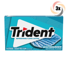 3x Packs Trident Wintergreen Flavor Sugar Free Chewing Gum | 14 Sticks Per Pack - $11.24