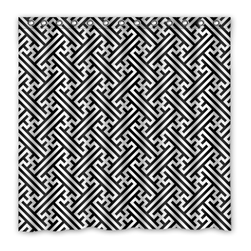 New!!! A Greek key Pattern Custom Waterproof Polyester Shower Curtain 4 Size Item image 11