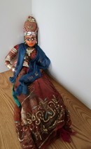 Vtg hand made female marionette string puppet ventriloquist wood cloth - £31.37 GBP