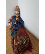 Vtg hand made female marionette string puppet ventriloquist wood cloth - £31.46 GBP