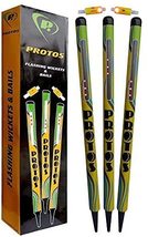 Protos Flash 3 PCE Stumps with 2 PCE Bails Cricket Gift LED Wickets Flas... - £171.06 GBP