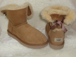 UGG Mini Bailey Bow Chestnut Boots Women Size US 8 #1005262 NEED REPAIR - £37.49 GBP