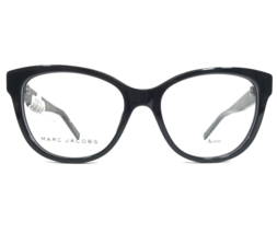 Marc Jacobs Eyeglasses Frames MARC 115 807 Shiny Black Silver Cat Eye 53-17-135 - $55.89