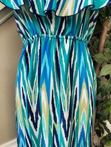 Soprano Womens Green Blue Polyester Round Neck Sleeveless Casual  Maxi Dress S - £22.02 GBP