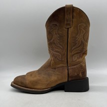 Cody James Mens Brown Leather Square Toe Pull On Western Boots Size 8 D - $49.49