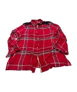 Rafaella Weekend Shirt Women&#39;s XL Red Plaid Lace Detail Long Sleeve Butt... - $19.34