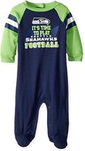 NFL Seattle Seahawks Baby IT&#39;S TIME TO PLAY Sleeper size 0-3 Month by Ge... - £22.08 GBP
