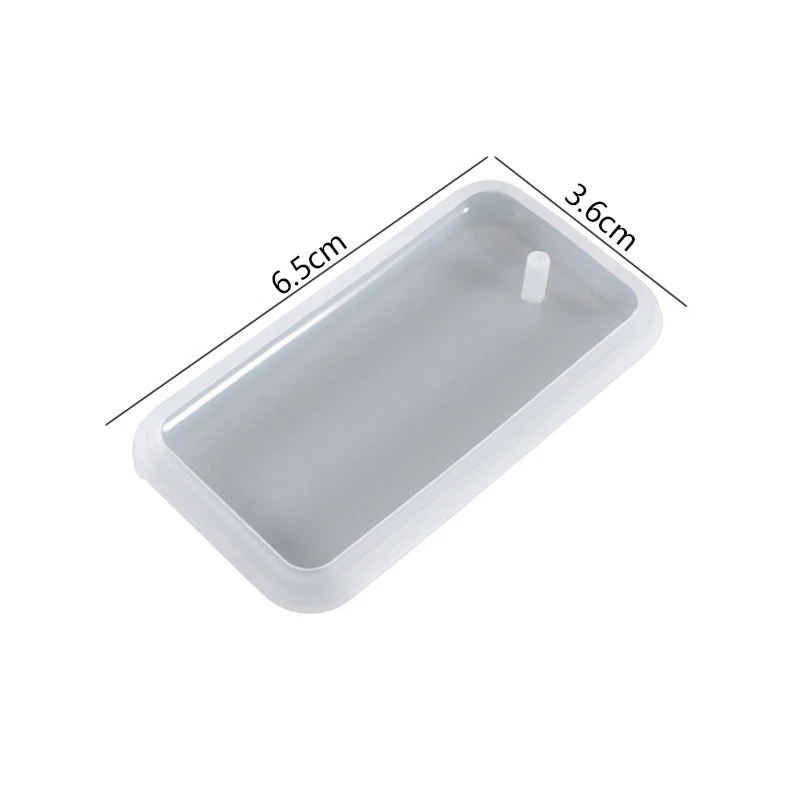 Keychain Pendant Silicone Mold Rectangle Round Epoxy Resin Mould For DIY... - €2,72 EUR
