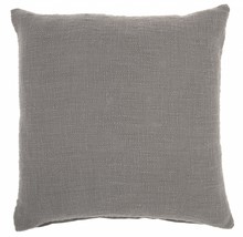 Gray Solid Woven Throw Pillow - £33.05 GBP