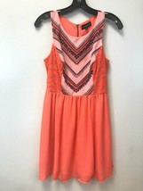 My Michelle Junior&#39;s Peach Sleeveless Printed Dress, Size 3, EUC - £5.78 GBP