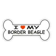 7&quot; love my border beagle dog bone bumper sticker decal usa made - $27.99