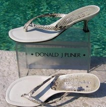 Donald Pliner Couture Metallic Pitone Snake Leather Shoe Sandal New Thon... - £68.74 GBP