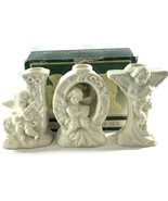 JOY Porcelain Candle Holders Cherub Angel Set of 3 With Original Box Chr... - $9.20 CAD