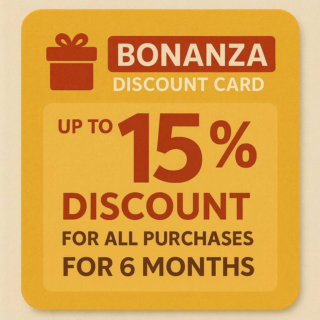 Up to 15% off all purchases for 6 months - $27.00