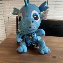 Glitter DRAGO-5 Dragon Soft Toy 15” Plush Stuffed Animal blue Sparkling Caravan - £22.05 GBP