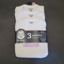 Gerber Baby Unisex White Onesies 3 Pack NEW Short Sleeve Bodysuits Preem... - $6.81 CAD