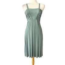 Design History Ruched Dress Size S Sage Green Soft Jersey Sleeveless Y2K Spring - £11.74 GBP