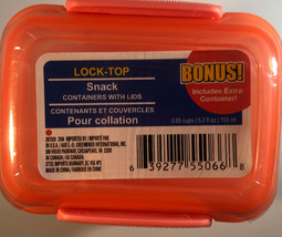 Snack Containers With Locking Lids 5.25oz Ea-Get 1Pack Of 3 Total-Orange... - £9.40 GBP