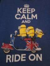NWT - MINIONS &quot;KEEP CALM AND RIDE ON&quot; MOVIE Images Boy&#39;s Size L Short Sl... - £6.37 GBP