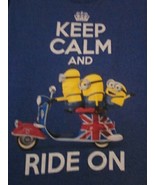 NWT - MINIONS &quot;KEEP CALM AND RIDE ON&quot; MOVIE Images Boy&#39;s Size L Short Sl... - £6.27 GBP