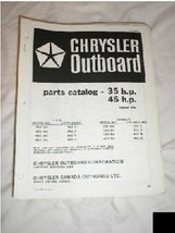 Chrysler Outboard Parts Catalog 35 45 HP Manual Tiller - $9.88