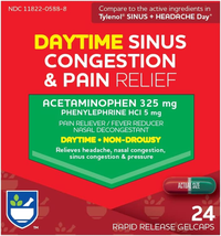 Rite Aid Non-Drowsy Daytime Sinus Congestion &amp; Pain Relief, Rapid Release Gelcap - £10.03 GBP