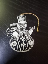 Winterlace by Tamerlane Filigree Snowman Vintage Tree Christmas Ornament... - $16.14