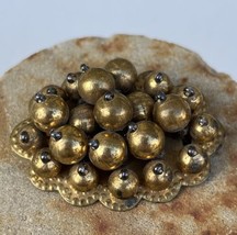 Miriam Haskell Unsigned Beaded Brooch Pin Gold Tone - £39.27 GBP