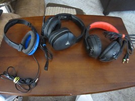 Lot of 3 Gaming Headsets with Microphones (Turtle Beach &amp; Red Dragon) - £30.25 GBP