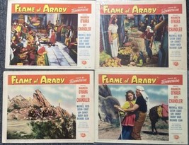 Vintage 1951 Flame Of Araby Maureen O&#39;Hara Chandler Movie Lobby Card Lot of 4 - £29.34 GBP