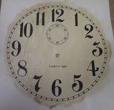 WC 30 Day Paper Clock Dial Arabic Numbers second hand Dial 11&quot; - $12.85