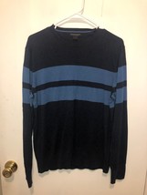 Banana Republic Luxury Blend Mens Large Striped Pullover Sweater Silk Ca... - $13.85